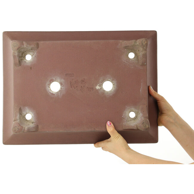 Pot à bonsaï rectangulaire non émaillé de Yamaaki - 495 x 365 x 145 mm