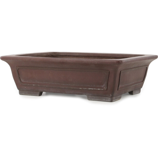 Rectangular unglazed bonsai pot by Yamaaki - 427 x 325 x 130 mm