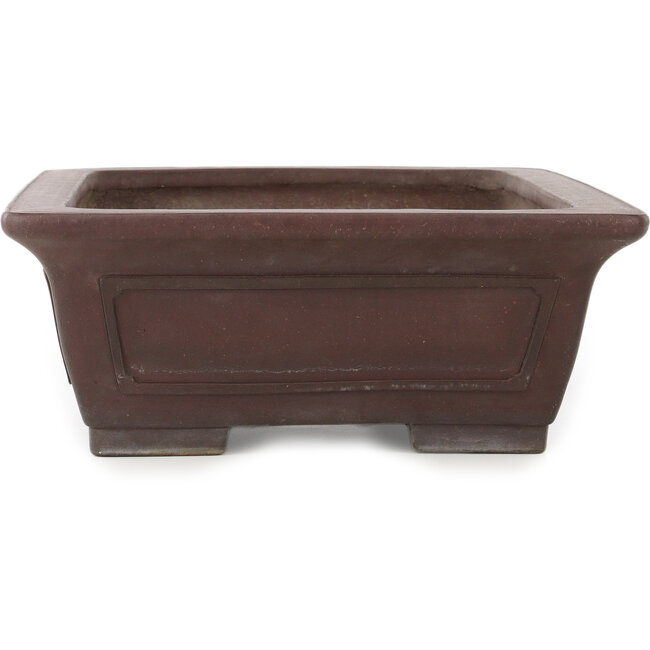 Rectangular unglazed bonsai pot by Yamaaki - 427 x 325 x 130 mm