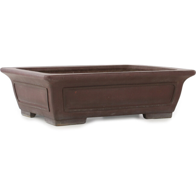 Rectangular unglazed bonsai pot by Yamaaki - 427 x 325 x 130 mm
