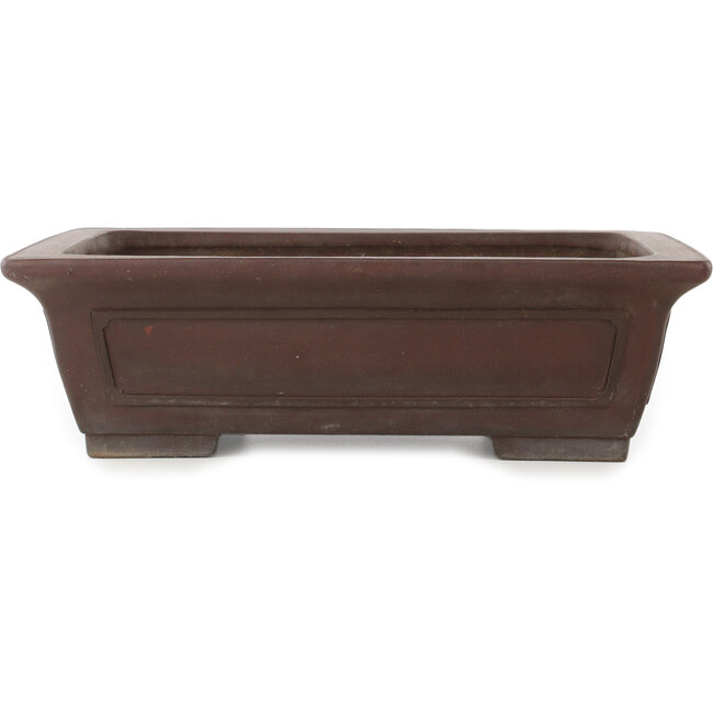 Rechthoekige ongeglazuurde bonsaipot van Yamaaki - 427 x 325 x 130 mm