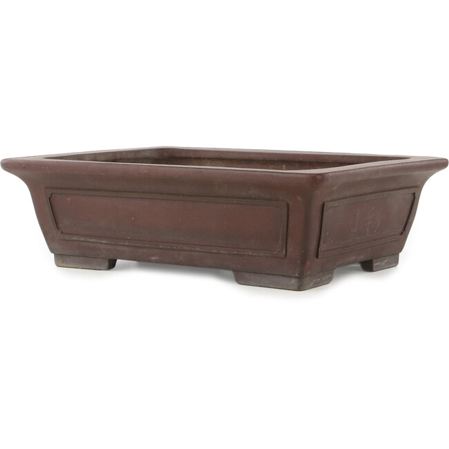 Rectangular unglazed bonsai pot by Yamaaki - 427 x 325 x 130 mm