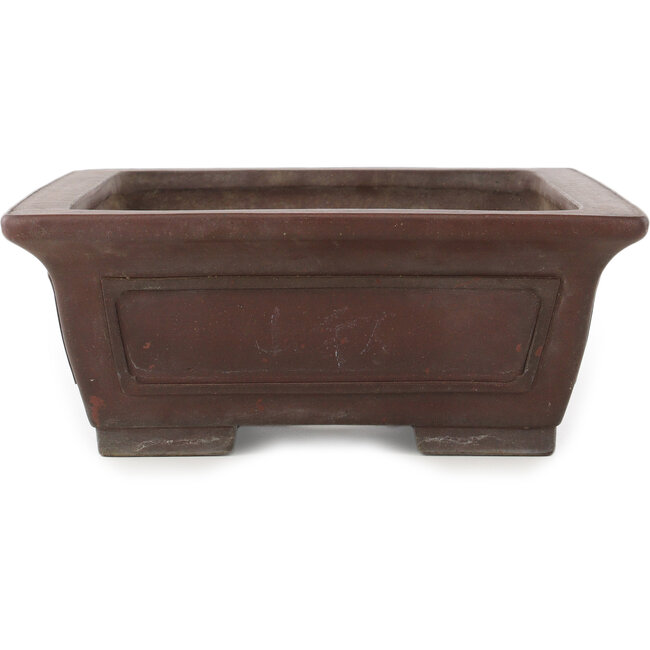 Rectangular unglazed bonsai pot by Yamaaki - 427 x 325 x 130 mm