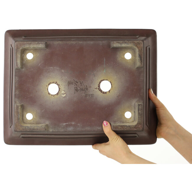 Maceta rectangular sin esmaltar para bonsái de Yamaaki - 427 x 325 x 130 mm