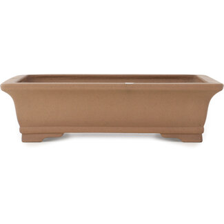 Sanpo(u) 390 mm rectangular unglazed bonsai pot by Sanpo, Japan