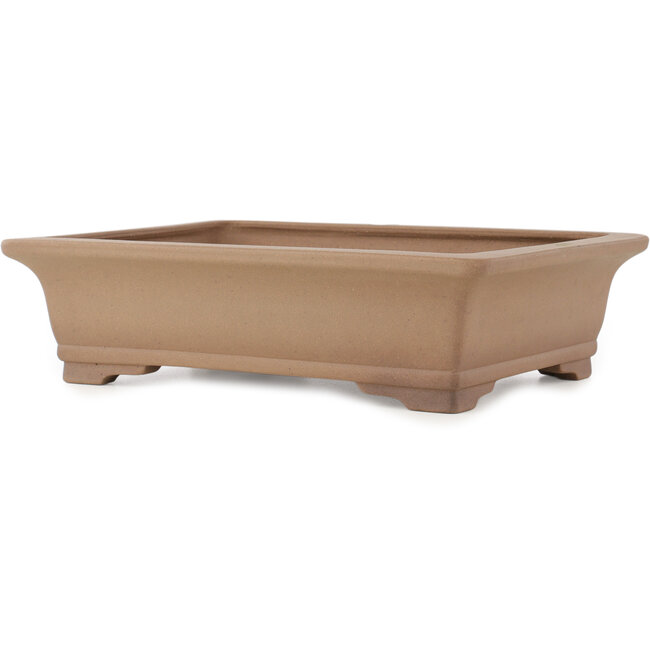 Maceta rectangular sin esmaltar para bonsái de Sanpo - 390 x 295 x 105 mm