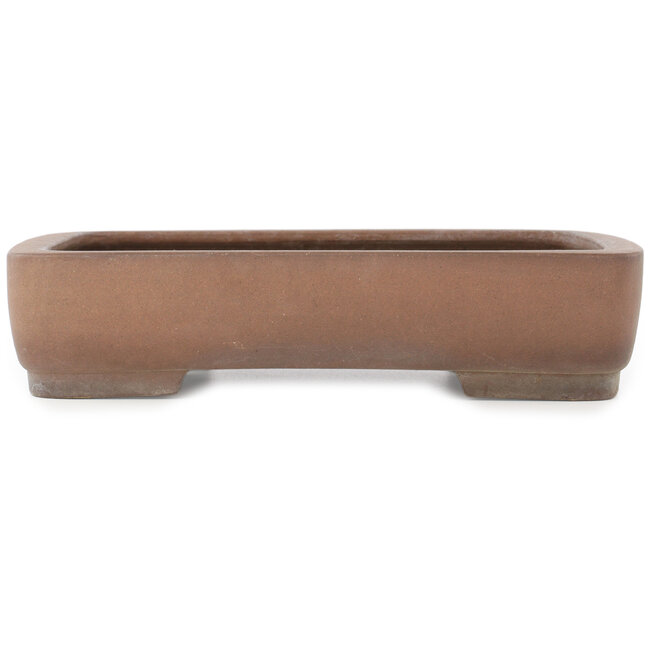 Oval unglazed bonsai pot by Sanpo - 373 x 283 x 80 mm