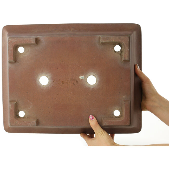 Maceta rectangular sin esmaltar para bonsái de Yamaaki Koshosen (primera generación) - 420 x 330 x 120 mm