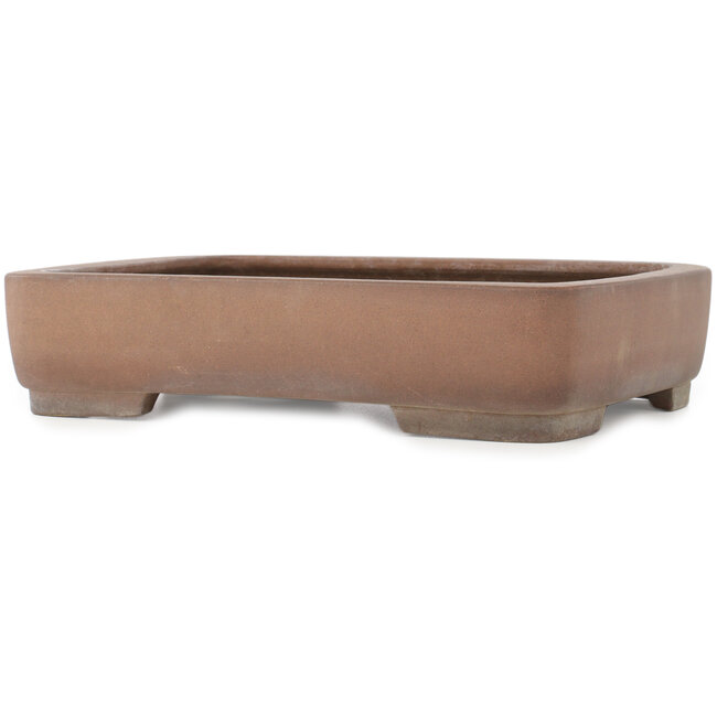 Ovaler unglasierter Bonsai-Topf von Sanpo - 373 x 283 x 80 mm