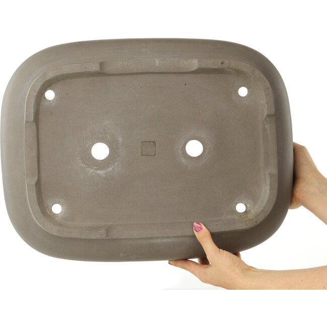 Maceta para bonsái ovalada sin esmaltar de Seibun - 465 x 357 x 95 mm