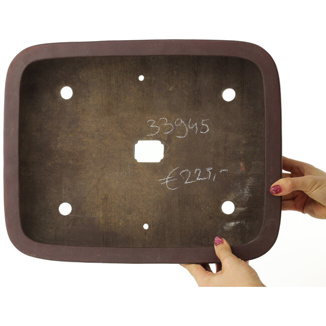 Pot à bonsaï rectangulaire non émaillé - 390 x 312 x 85 mm