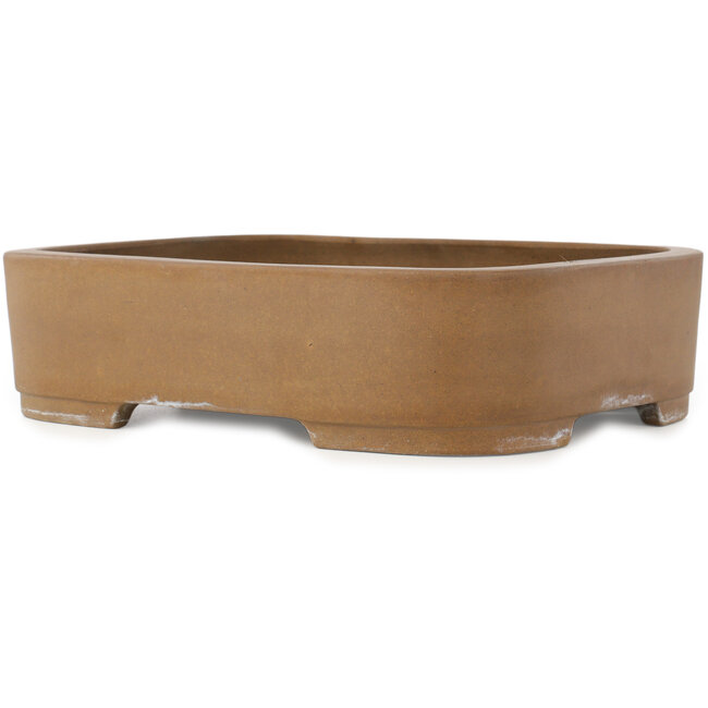 Ovaler unglasierter Bonsai-Topf von Shoko - 393 x 313 x 105 mm