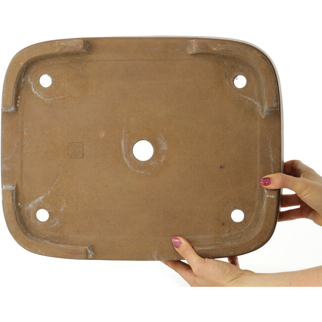 Pot à bonsaï ovale non émaillé de Shoko - 393 x 313 x 105 mm