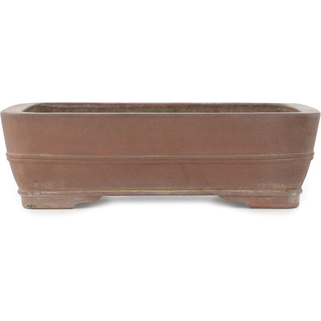 Oval unglazed bonsai pot by Keizan - 375 x 297 x 110 mm