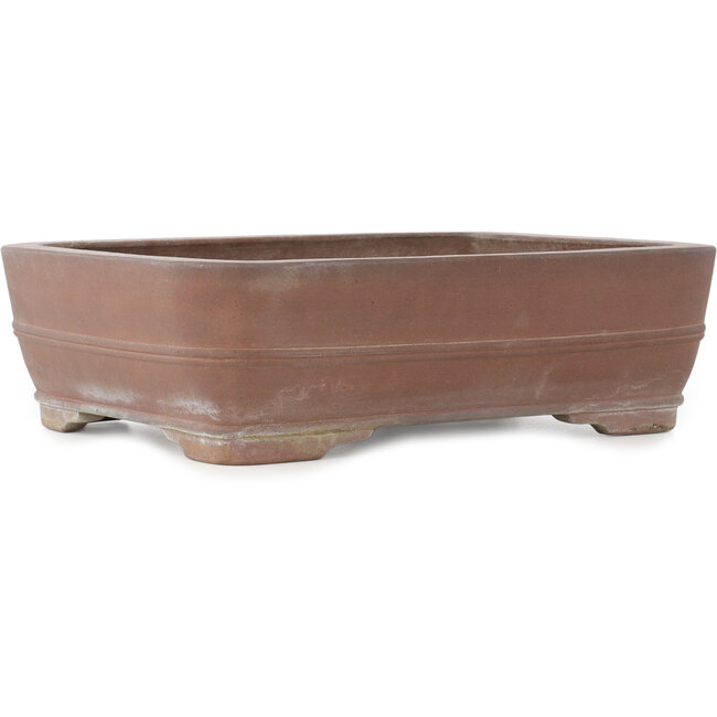 Ovale ongeglazuurde bonsaipot van Keizan - 375 x 297 x 110 mm