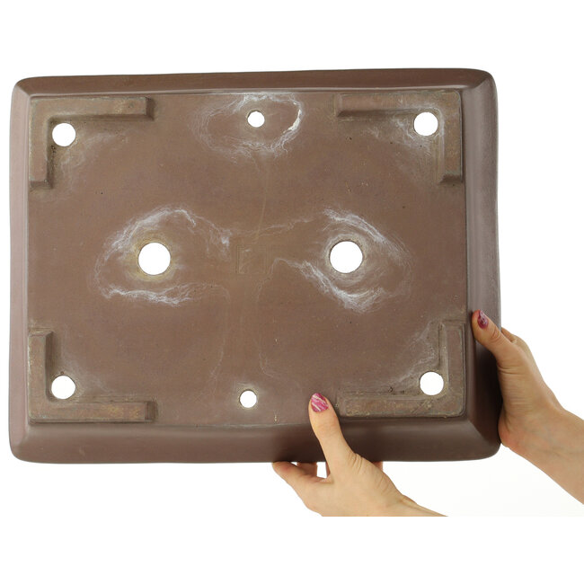 Rechthoekige ongeglazuurde bonsaipot - 420 x 335 x 105 mm