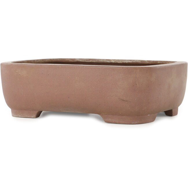 Oval unglazed bonsai pot by Yamaaki - 277 x 210 x 85 mm