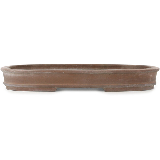 Ovaler unglasierter Bonsai-Topf von Seizan - 390 x 280 x 48 mm