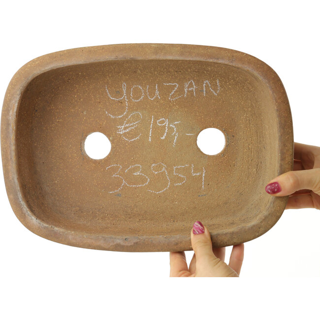 Maceta para bonsái ovalada sin esmaltar de Yozan - 315 x 225 x 70 mm