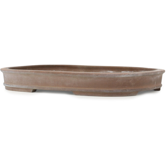 Oval unglazed bonsai pot by Seizan - 390 x 280 x 48 mm