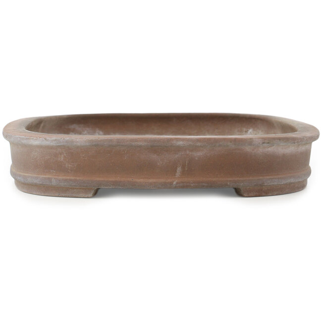 Oval unglazed bonsai pot by Seizan - 390 x 280 x 48 mm