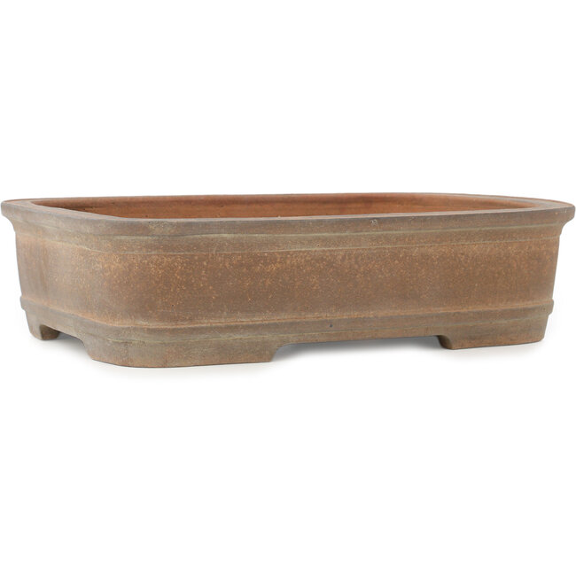 Ovale ongeglazuurde bonsai pot van Hattori - 400 x 303 x 102 mm