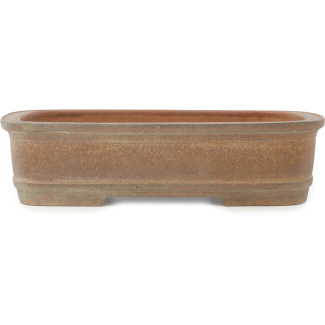 Ovale ongeglazuurde bonsai pot van Hattori - 400 x 303 x 102 mm