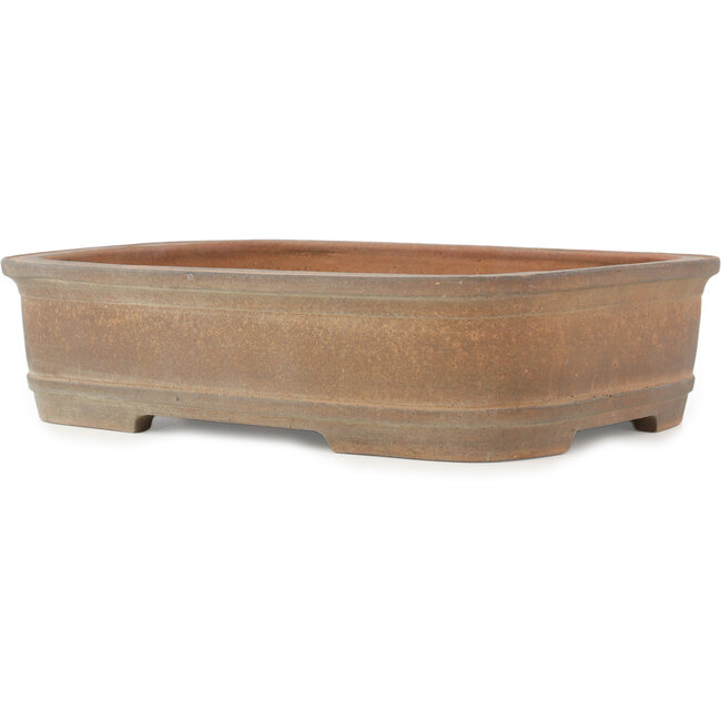 Ovale ongeglazuurde bonsai pot van Hattori - 400 x 303 x 102 mm
