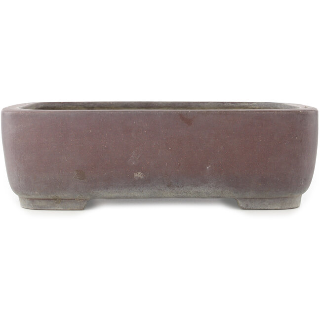 Oval unglazed bonsai pot by Yamaaki - 380 x 310 x 115 mm