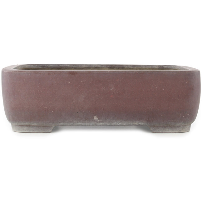 Oval unglazed bonsai pot by Yamaaki - 380 x 310 x 115 mm