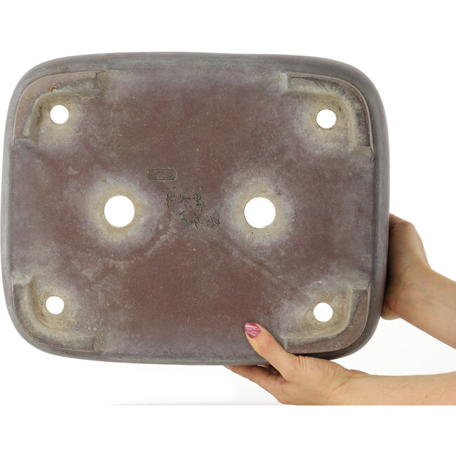 Pot à bonsaï ovale non émaillé de Yamaaki - 380 x 310 x 115 mm