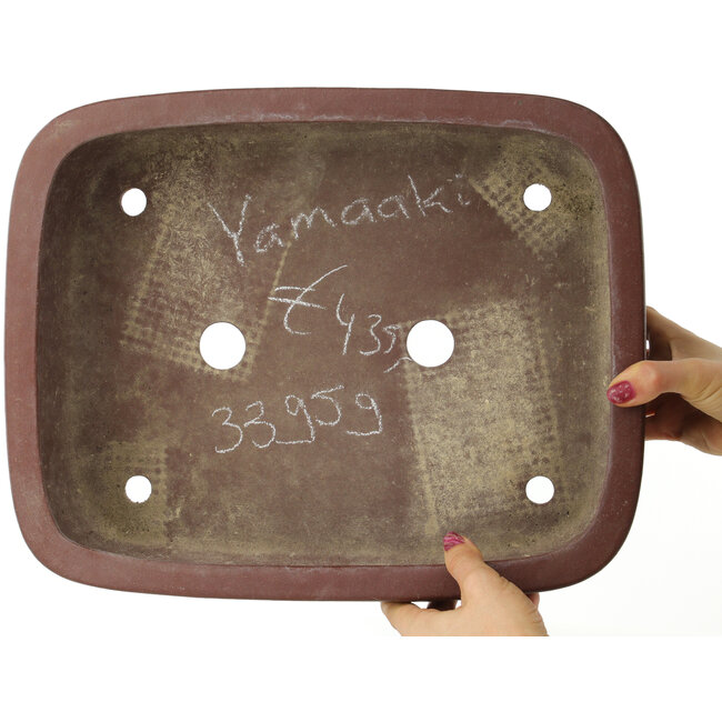 Maceta ovalada sin esmaltar para bonsái de Yamaaki - 375 x 300 x 115 mm