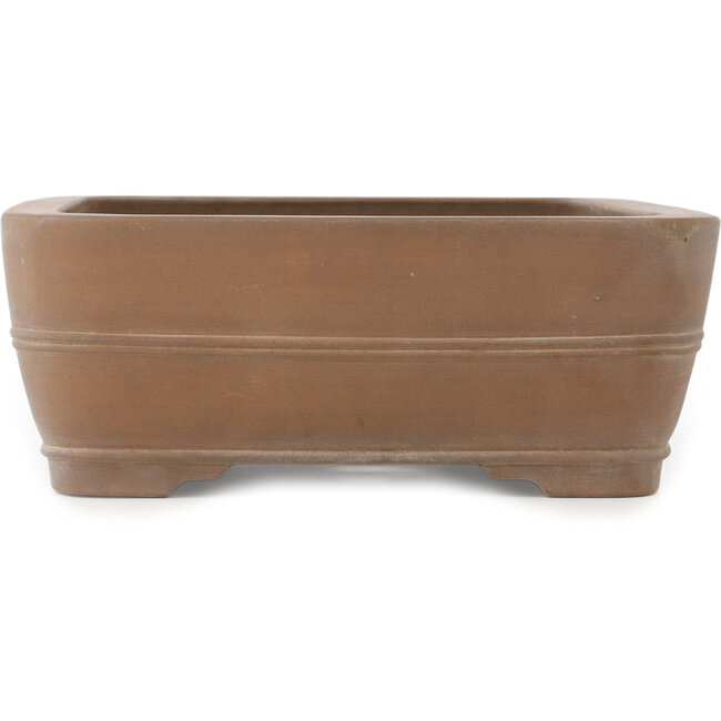 Ovale ongeglazuurde bonsaipot van Keizan - 437 x 340 x 125 mm