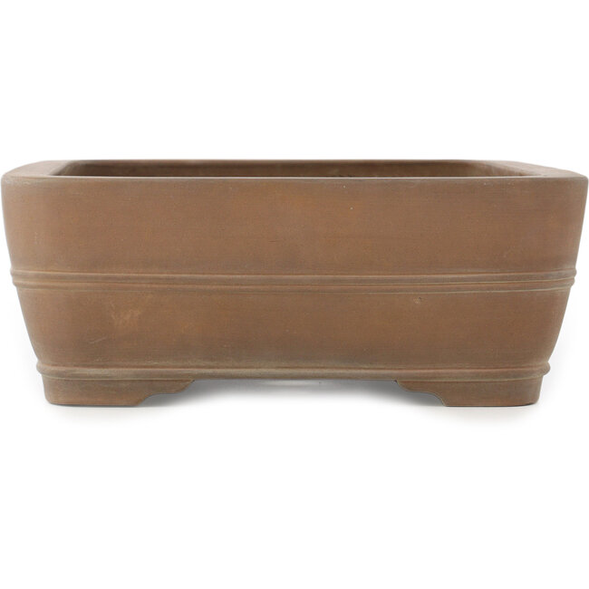 Ovale ongeglazuurde bonsaipot van Keizan - 437 x 340 x 125 mm