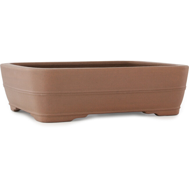 Oval unglazed bonsai pot by Keizan - 437 x 335 x 125 mm
