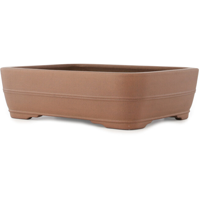 Oval unglazed bonsai pot by Keizan - 437 x 335 x 125 mm