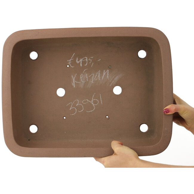 Pot à bonsaï ovale non émaillé de Keizan - 437 x 335 x 125 mm