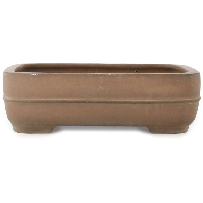 Maceta ovalada sin esmaltar para bonsái de Yamaaki - 375 x 302 x 112 mm