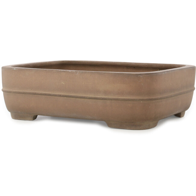 Maceta ovalada sin esmaltar para bonsái de Yamaaki - 375 x 302 x 112 mm