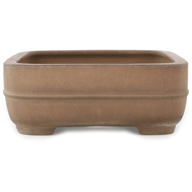 Oval unglazed bonsai pot by Yamaaki - 375 x 302 x 112 mm