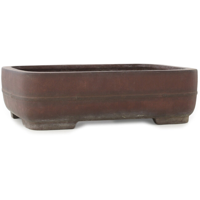 Oval unglazed bonsai pot by Yamaaki - 405 x 312 x 110 mm