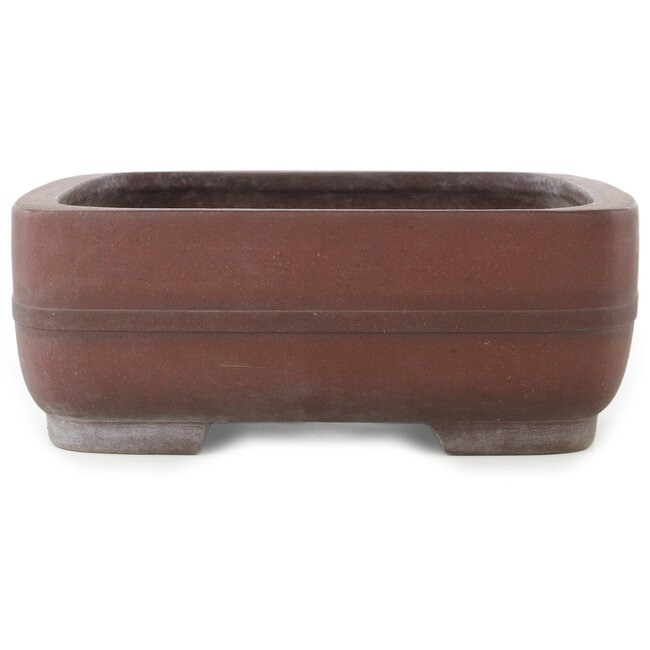 Oval unglazed bonsai pot by Yamaaki - 410 x 322 x 115 mm