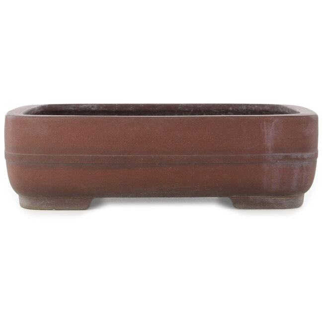 Oval unglazed bonsai pot by Yamaaki - 410 x 322 x 115 mm