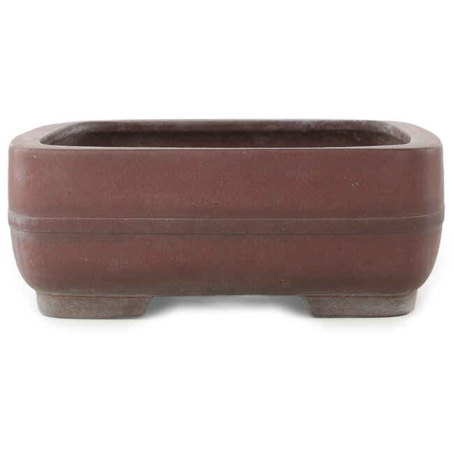 Oval unglazed bonsai pot by Yamaaki - 410 x 322 x 115 mm
