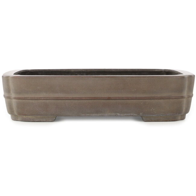 Oval unglazed bonsai pot by Eiraku - 435 x 327 x 100 mm