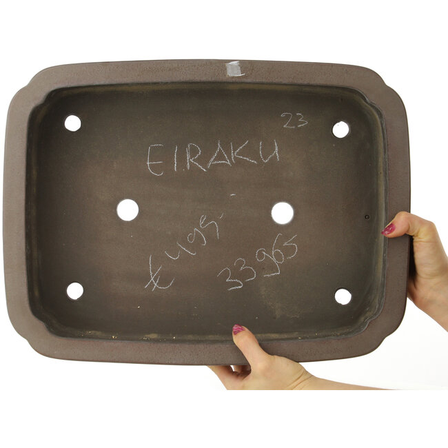 Ovale ongeglazuurde bonsaipot van Eiraku - 435 x 327 x 100 mm