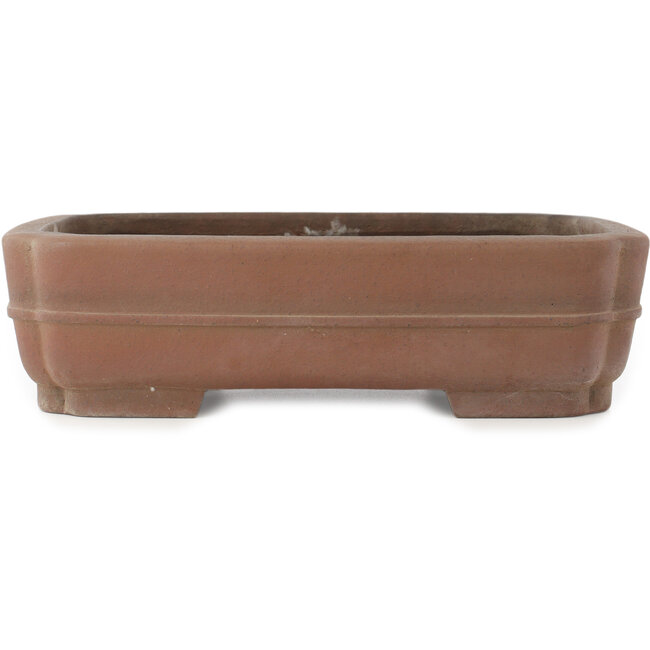 Ovale ongeglazuurde bonsaipot van Keizan - 338 x 272 x 90 mm