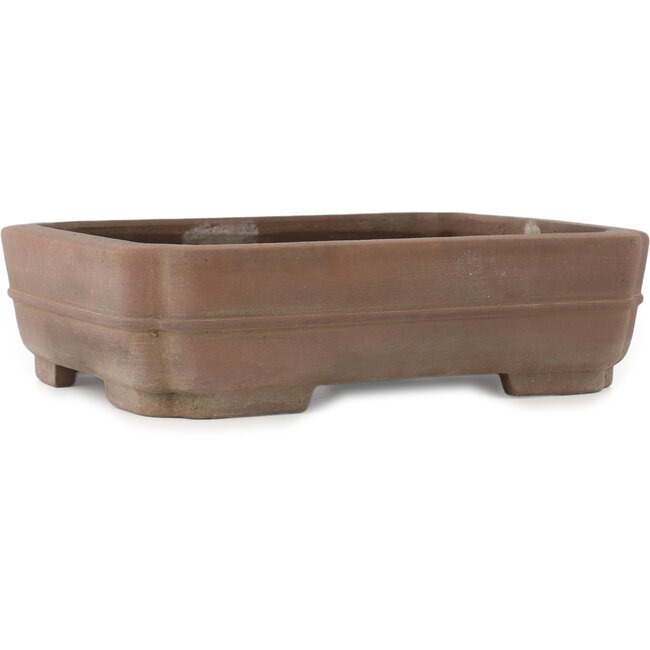 Ovaler unglasierter Bonsai-Topf von Keizan - 338 x 272 x 90 mm