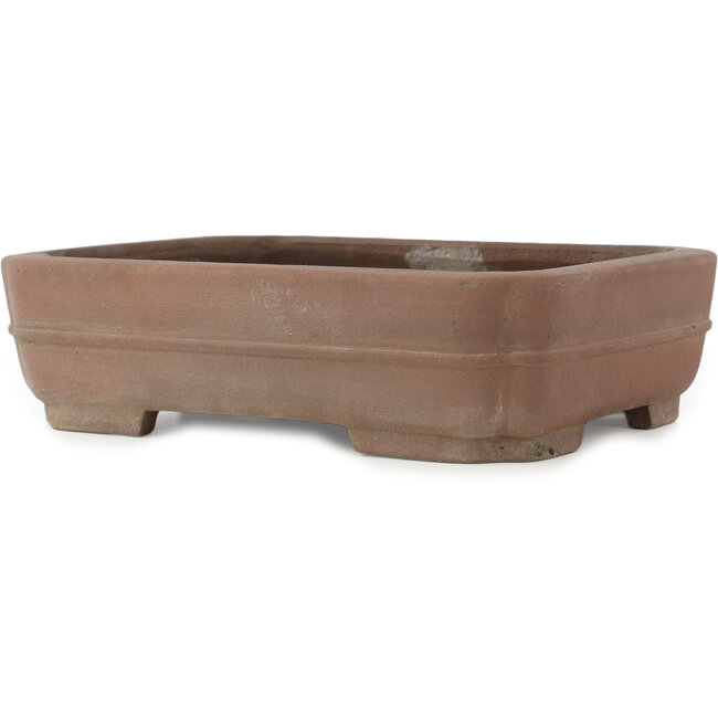 Ovaler unglasierter Bonsai-Topf von Keizan - 338 x 272 x 90 mm