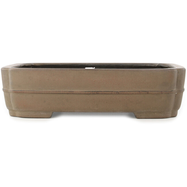 Oval unglazed bonsai pot by Eiraku - 387 x 300 x 100 mm